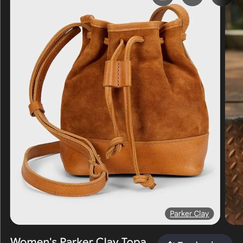 Parker Clay Tan Suede Bucket Bag